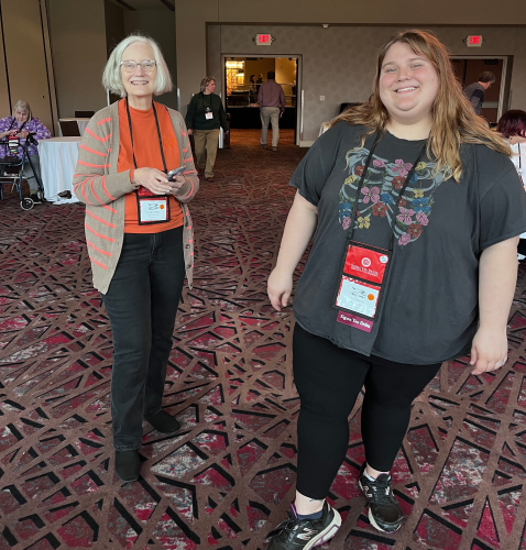 English professor Diane Dowdey and graduate student Britt Bustos at the Sigma Tau Delta Convention.