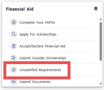 financial aid requirements link